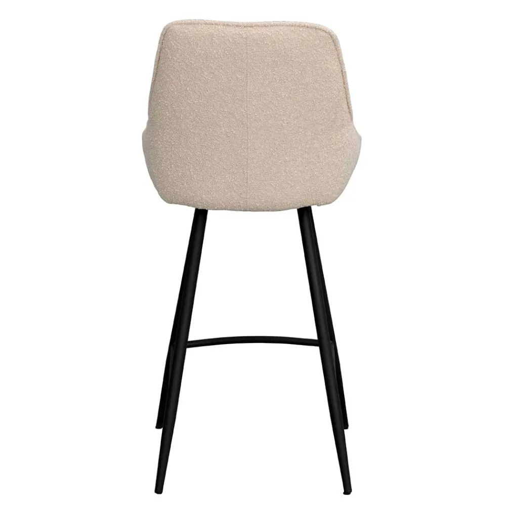 Wohnen Hocker<Moderne Boucle Barstühle in Beige - Alberta (2er Set)