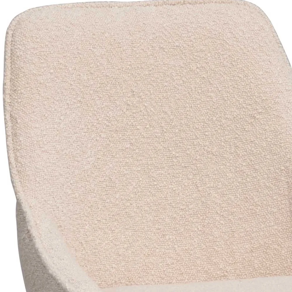 Wohnen Hocker<Moderne Boucle Barstühle in Beige - Alberta (2er Set)