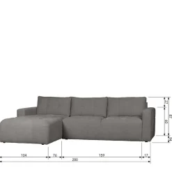 Wohnen Sofas<Moderne Couchecke in Grau Stoffbezug - Janilea