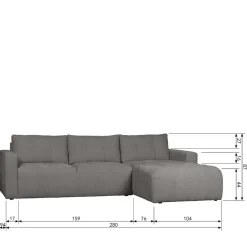 Wohnen Sofas<Moderne Couchecke in Grau Stoffbezug - Janilea
