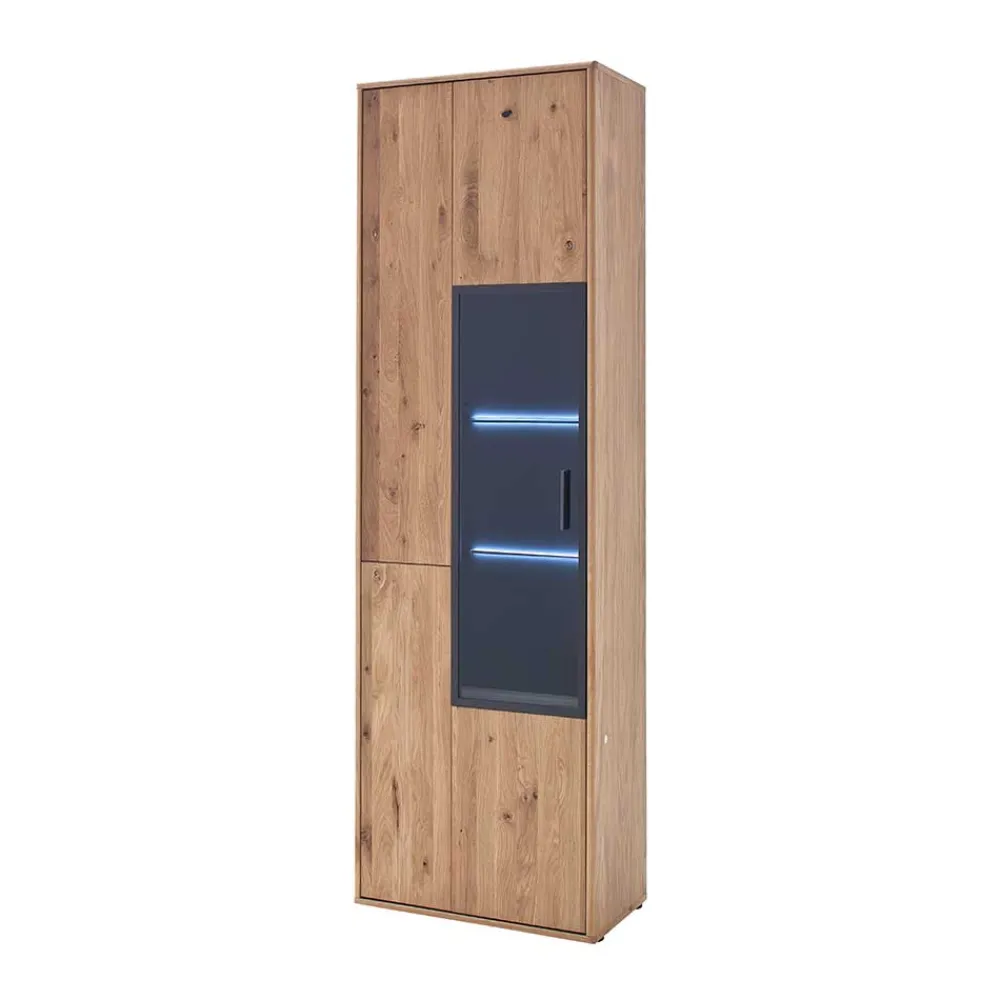 Wohnen Vitrinen<Moderne Echtholz Vitrine aus Eiche Massivholz - Assela