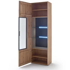 Wohnen Vitrinen<Moderne Echtholz Vitrine aus Eiche Massivholz - Assela
