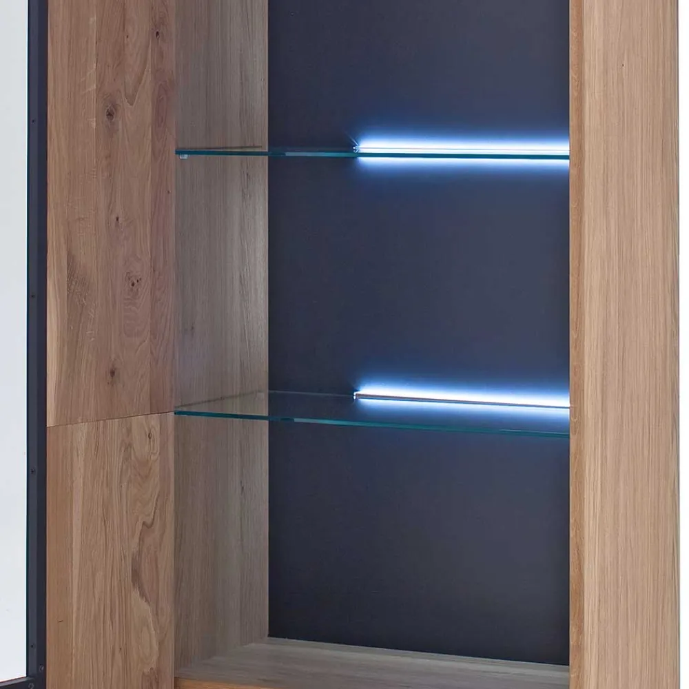 Wohnen Vitrinen<Moderne Echtholz Vitrine aus Eiche Massivholz - Assela