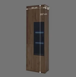 Wohnen Vitrinen<Moderne Echtholz Vitrine aus Eiche Massivholz - Assela