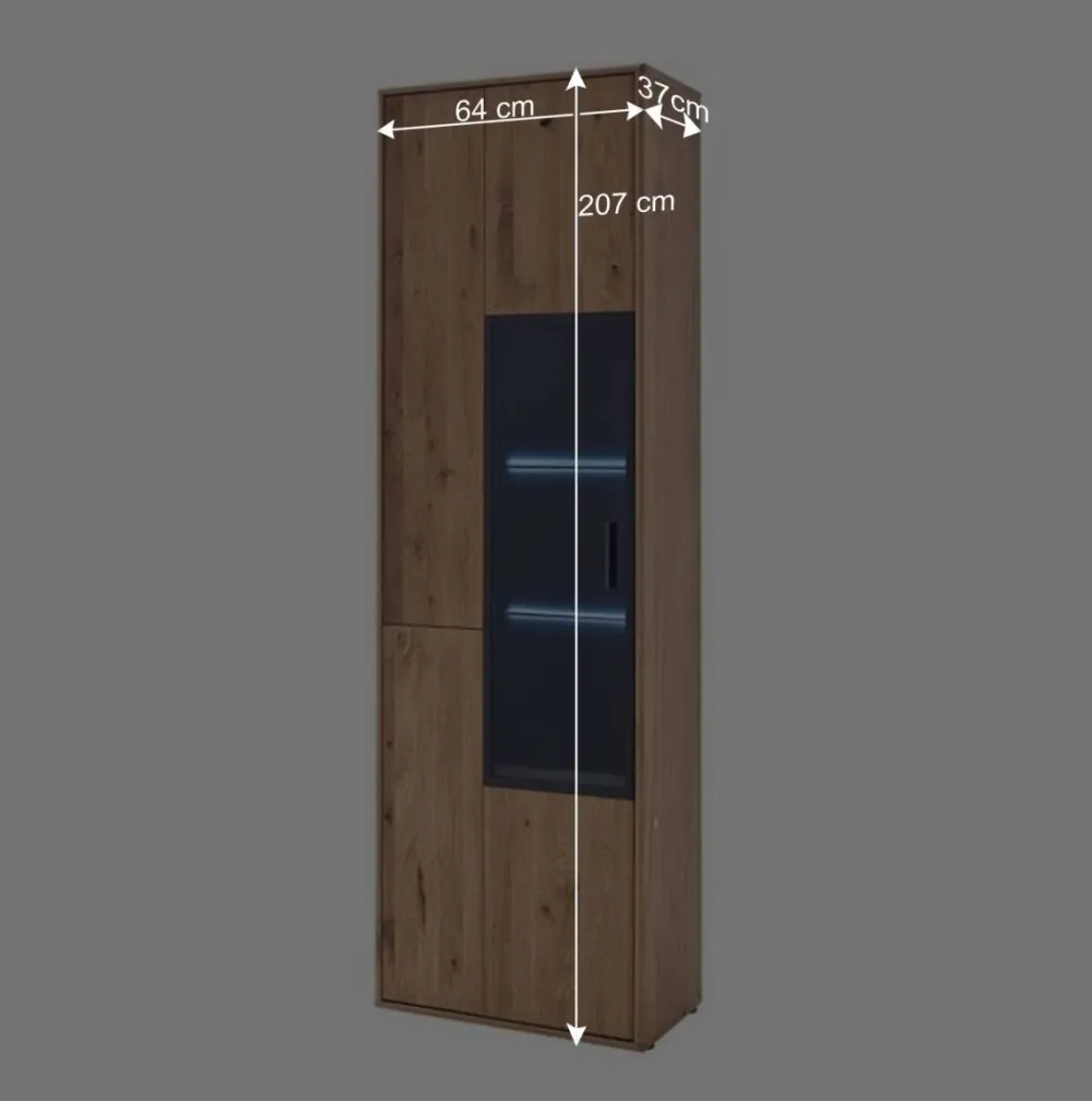 Wohnen Vitrinen<Moderne Echtholz Vitrine aus Eiche Massivholz - Assela