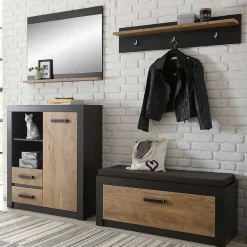 Wohnen Garderoben<Moderne Flureinrichtung 199 cm breit - Ebrican (vierteilig)