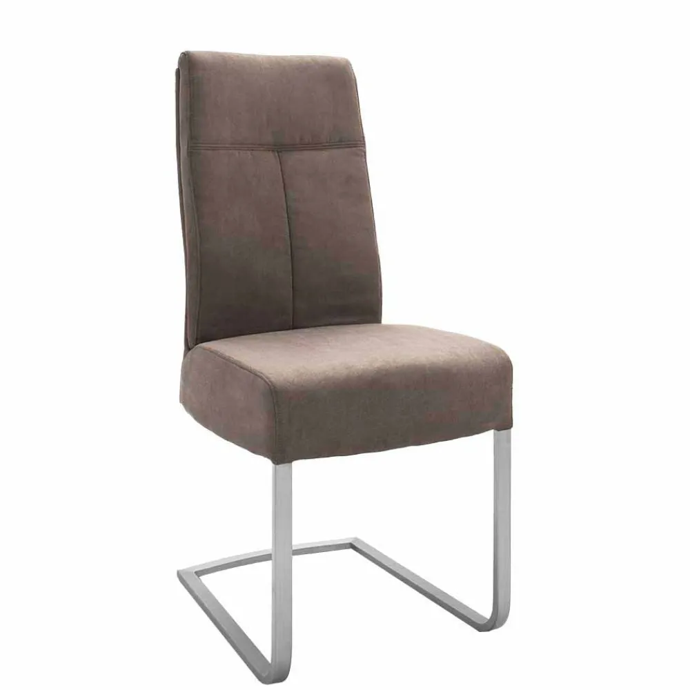 Wohnen Stühle<Moderne Freischwingerstühle Yidana in Beige Microfaser (2er Set)