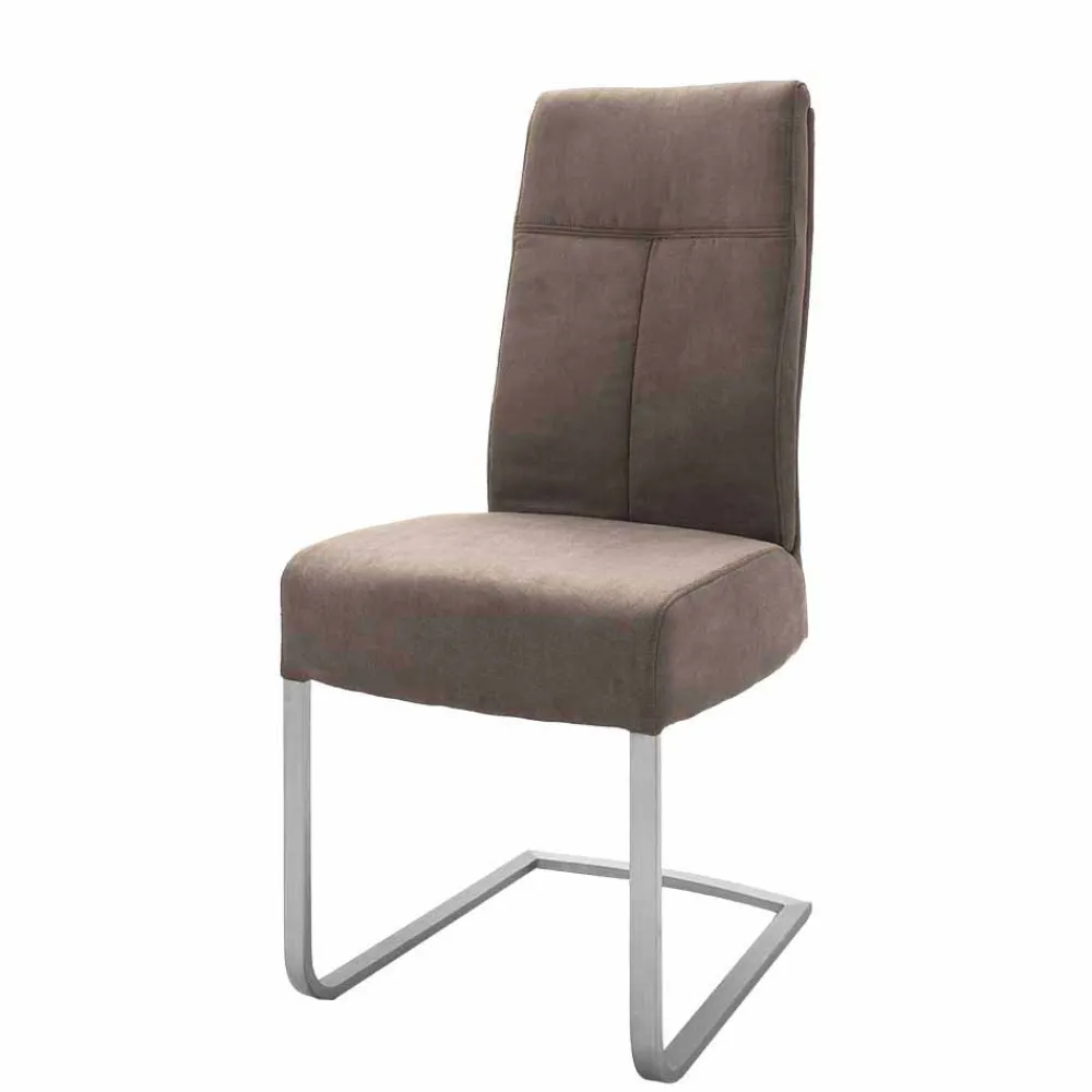 Wohnen Stühle<Moderne Freischwingerstühle Yidana in Beige Microfaser (2er Set)