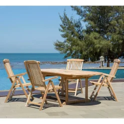 Wohnen Sitzgruppe<Moderne Gartensitzgruppe aus Teak Massivholz - Klahuma (fünfteilig)