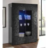Wohnen Vitrinen<Moderne Hochglanzvitrine in Anthrazit - Kuriasna