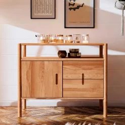 Wohnen Tv & Hifi-Möbel|Lowboards<Moderne Holzkommode mit Fach & Tür - Indrya