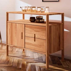 Wohnen Tv & Hifi-Möbel|Lowboards<Moderne Holzkommode mit Fach & Tür - Indrya