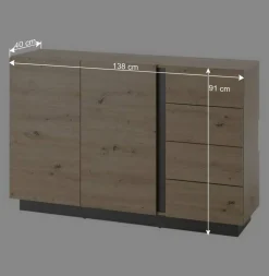 Wohnen Sideboards<Moderne Kombi-Kommode 138 cm breit - Lairian