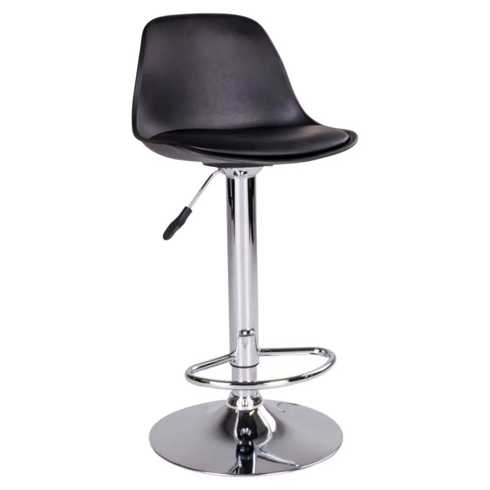 Wohnen Hocker<Moderne Kunstleder Barstühle in Schwarz - Ekino (2er Set)