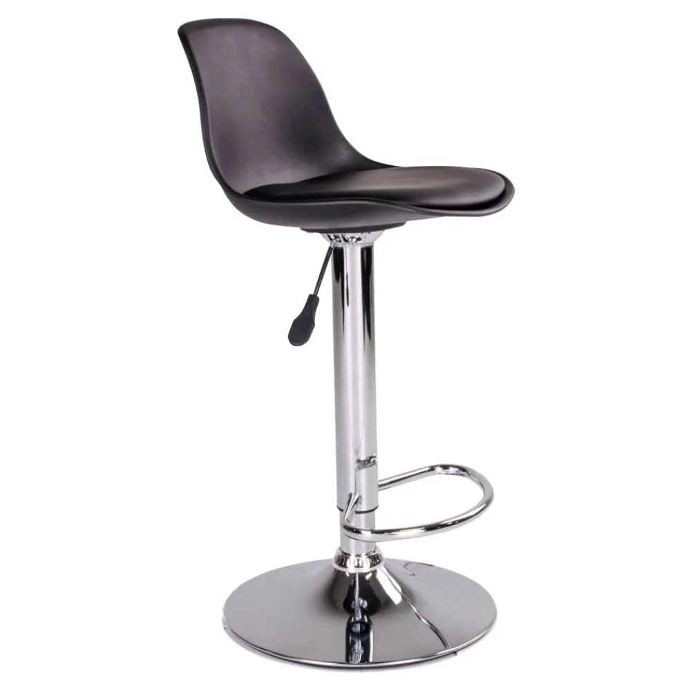 Wohnen Hocker<Moderne Kunstleder Barstühle in Schwarz - Ekino (2er Set)
