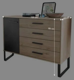 Wohnen Sideboards<Moderne Loft Kombikommode mit Bügelgestell - Licruva