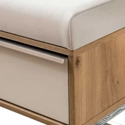 Wohnen Sitzbank<Moderne Schlafzimmerbank mit Kunstleder Beige - Crascanu