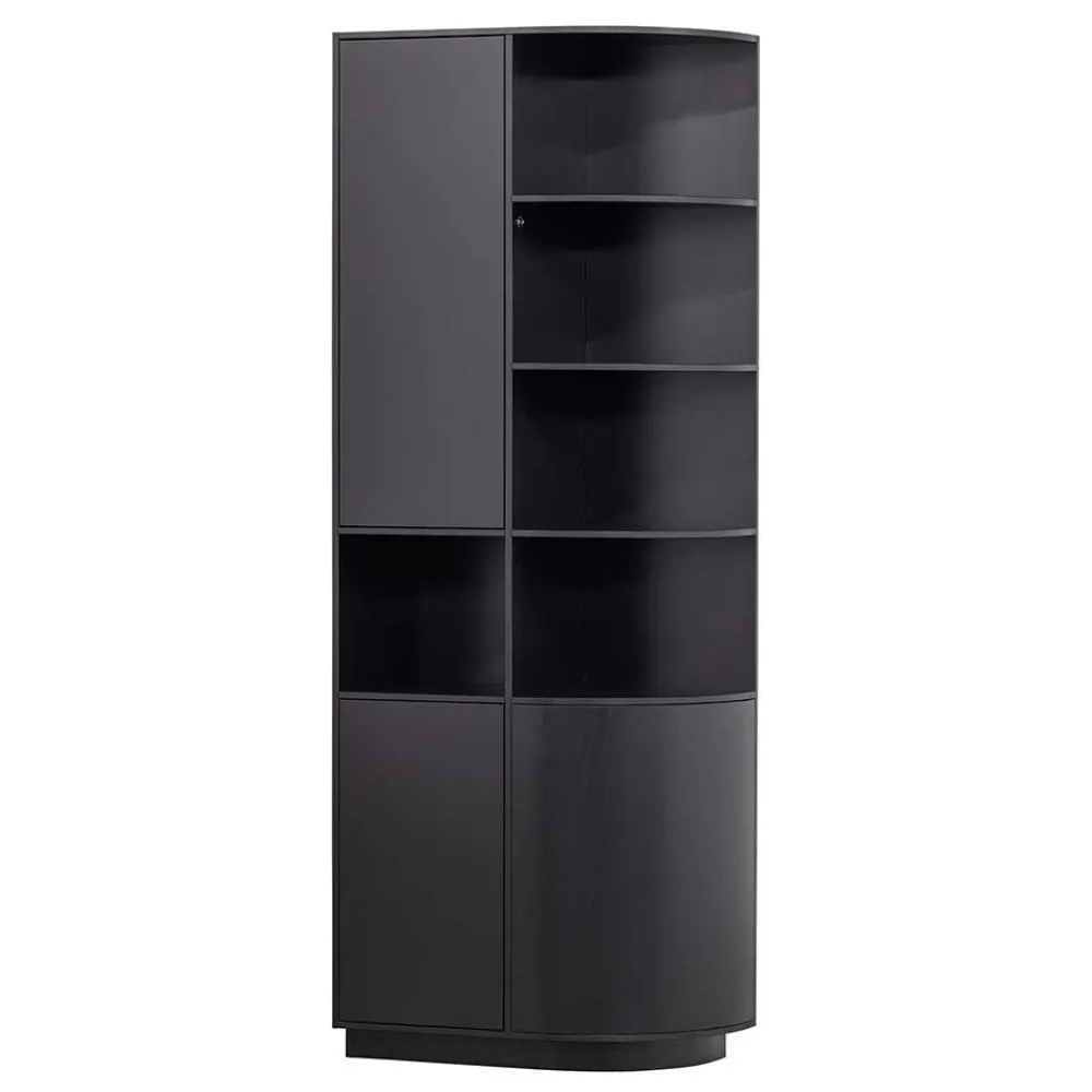 Wohnen Wohnwände<Moderne Schrankwand in Schwarz - Niwidus (fünfteilig)