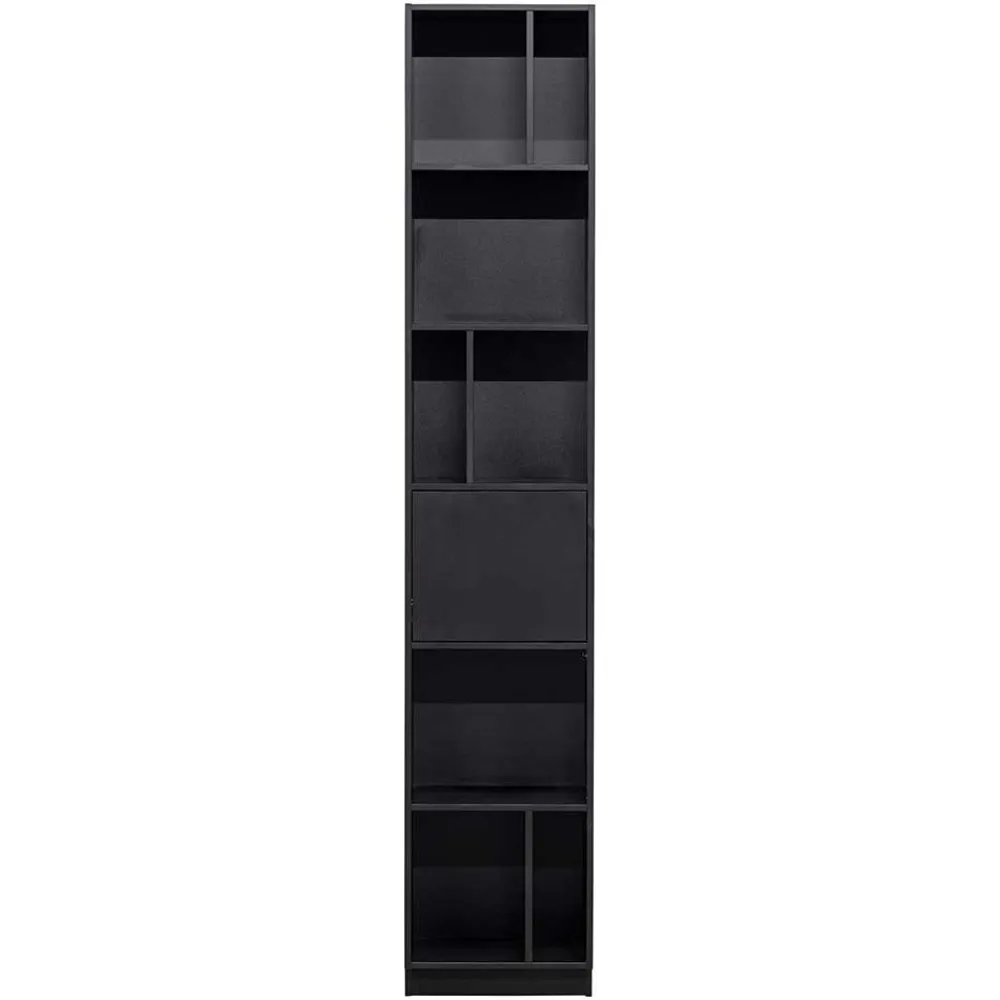 Wohnen Wohnwände<Moderne Schrankwand in Schwarz - Niwidus (fünfteilig)