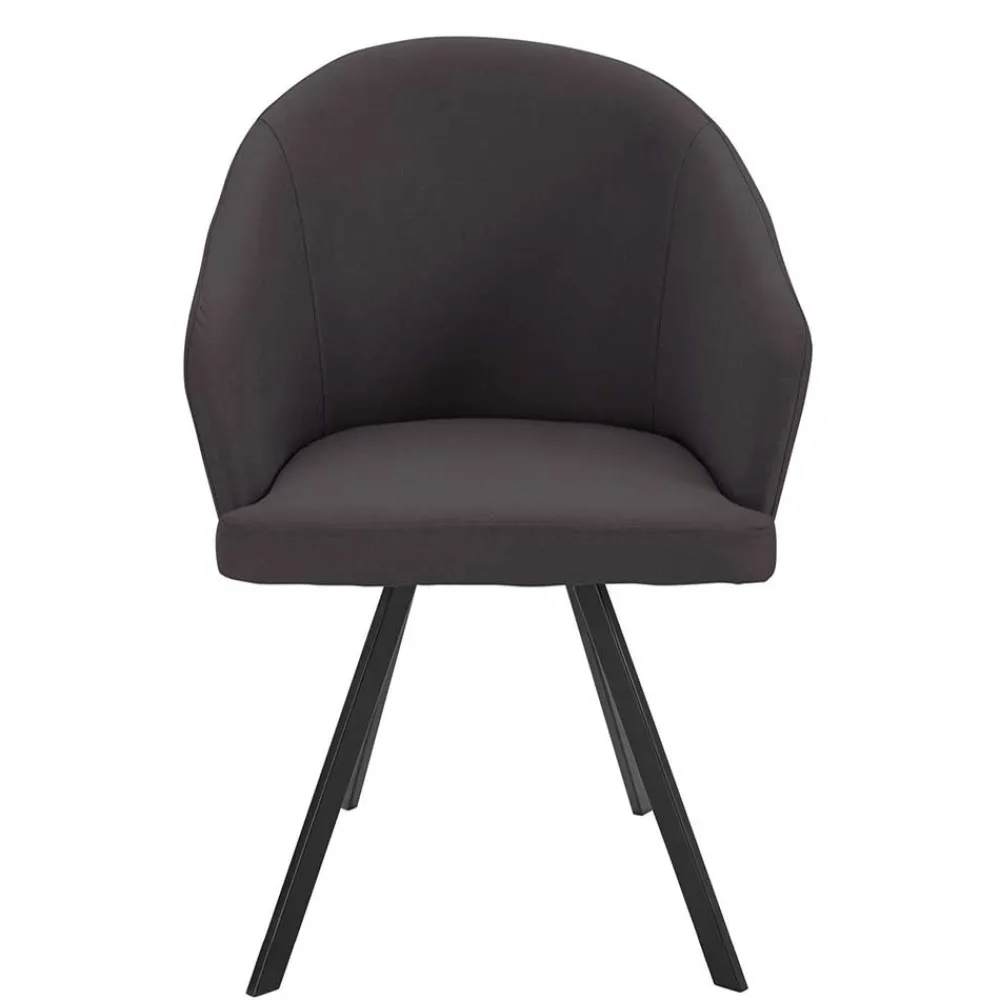 Wohnen Stühle<Moderne Tischsessel halbrund in Grau - Cianova (2er Set)