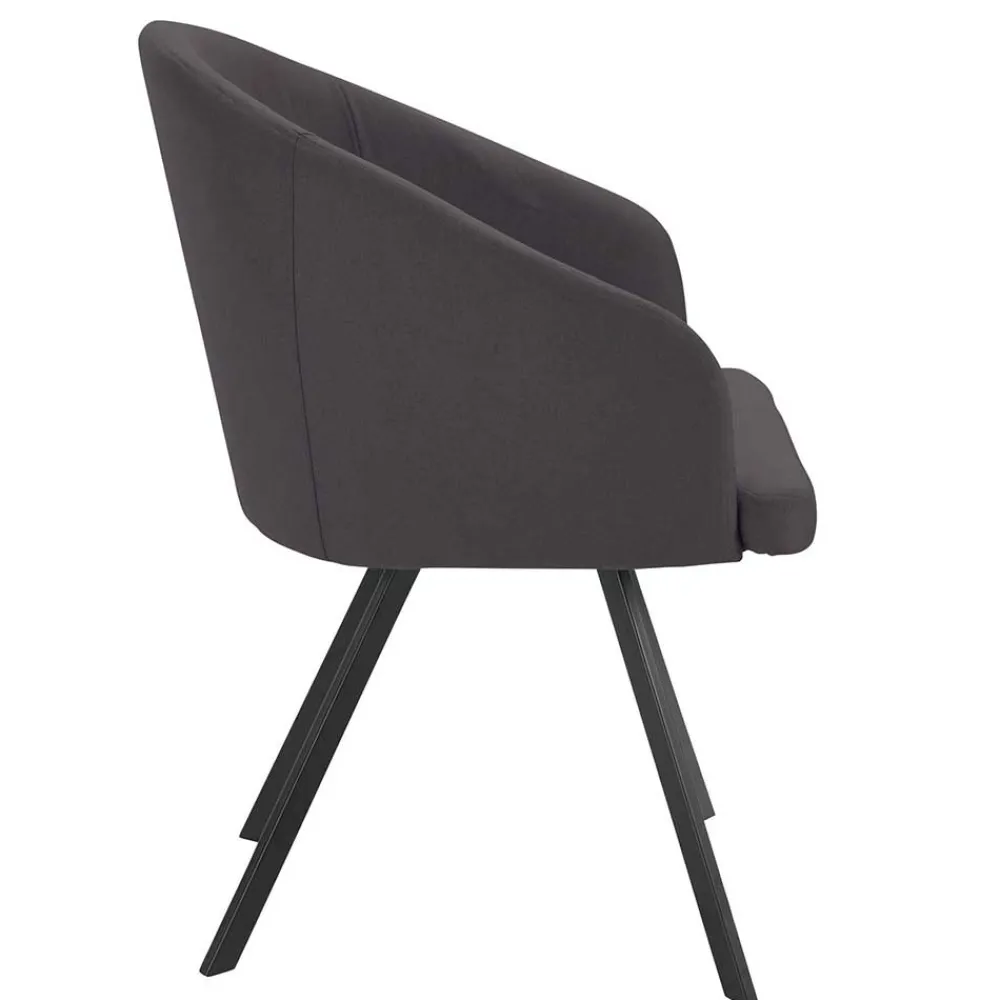 Wohnen Stühle<Moderne Tischsessel halbrund in Grau - Cianova (2er Set)