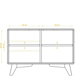 Wohnen Tv & Hifi-Möbel|Lowboards<Moderne 2-türige Kommode in Weiß & Wildeiche - Diesta