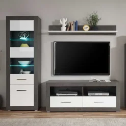 Wohnen Wohnwände<Moderne TV Anbauwand 215cm breit - Istensa I (dreiteilig)