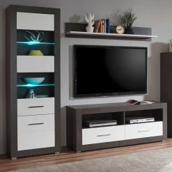 Wohnen Wohnwände<Moderne TV Anbauwand 215cm breit - Istensa I (dreiteilig)