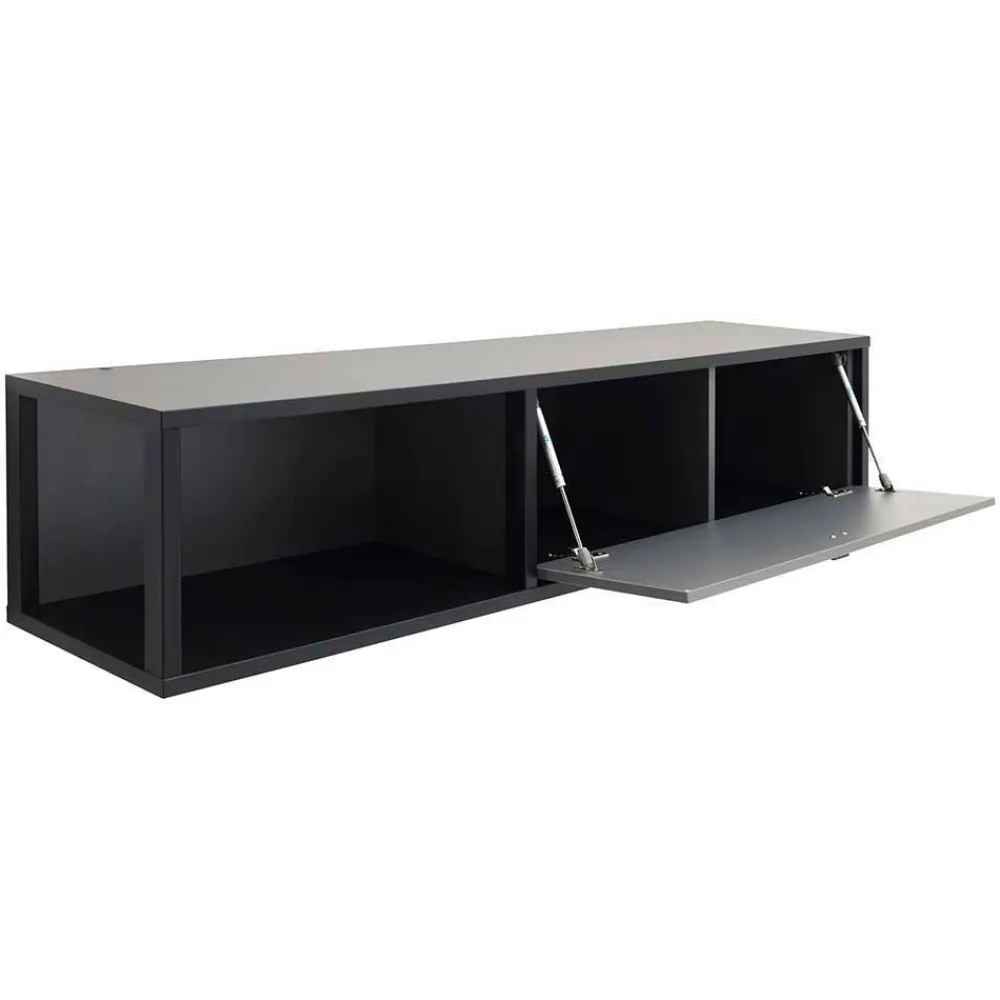 Wohnen Wohnwände<Moderne TV Anbauwand in Grau - Ridona (zweiteilig)