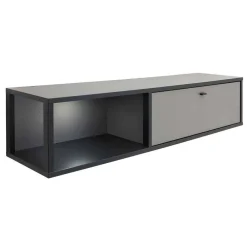 Wohnen Wohnwände<Moderne TV Anbauwand in Grau - Ridona (zweiteilig)