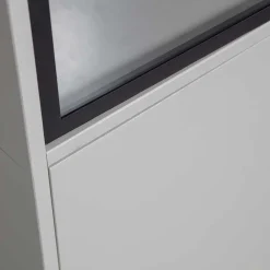 Wohnen Vitrinen<Moderne Vitrine in Hellgrau mit Schwarz - Giorno