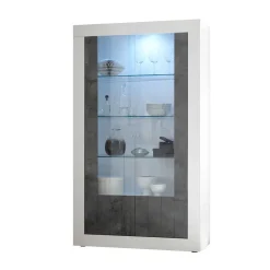 Wohnen Vitrinen<Moderne Vitrine in Weiß Hochglanz - Voskala