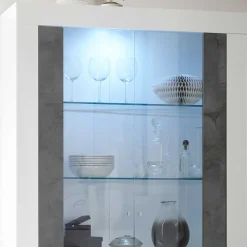Wohnen Vitrinen<Moderne Vitrine in Weiß Hochglanz - Voskala