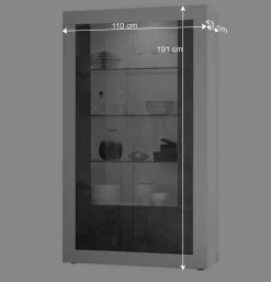 Wohnen Vitrinen<Moderne Vitrine in Weiß Hochglanz - Voskala