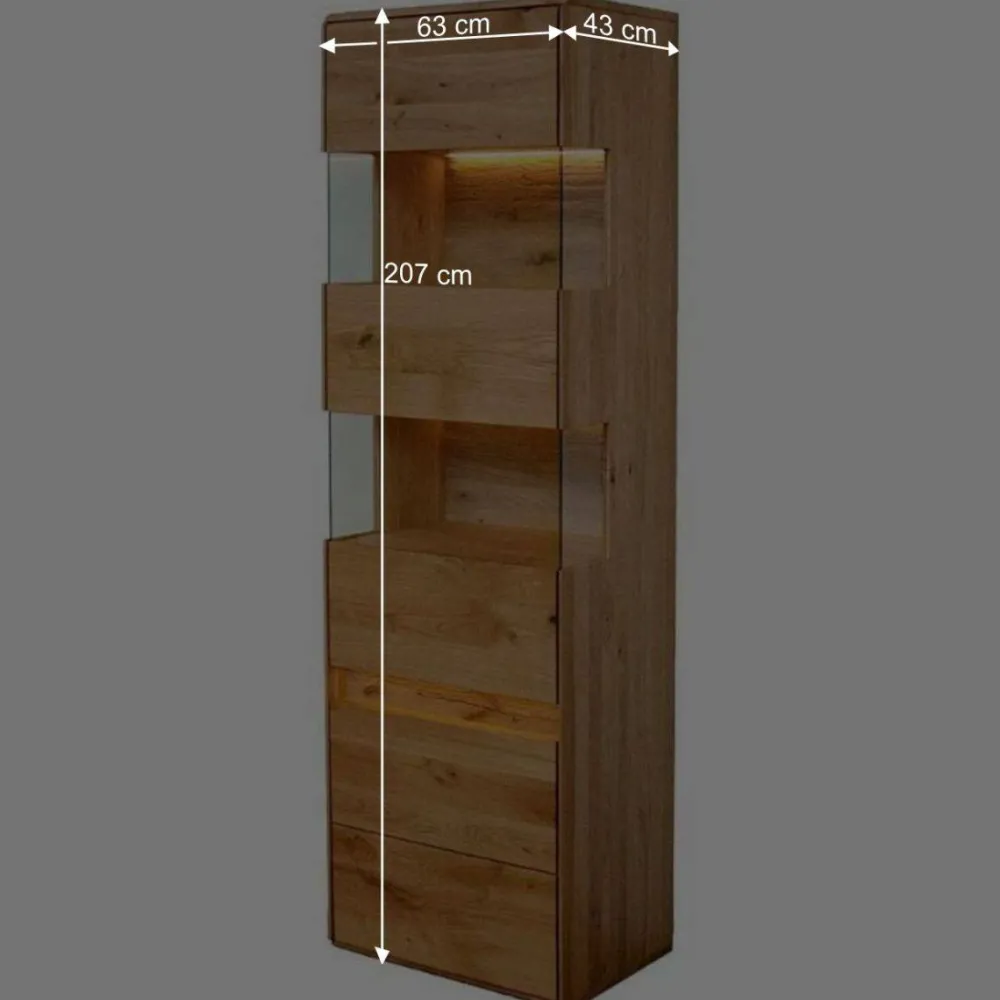 Wohnen Vitrinen|Schränke<Moderne Wildeiche Vitrine 63x207x43 cm - Acmida