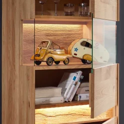 Wohnen Vitrinen|Schränke<Moderne Wildeiche Vitrine 63x207x43 cm - Acmida