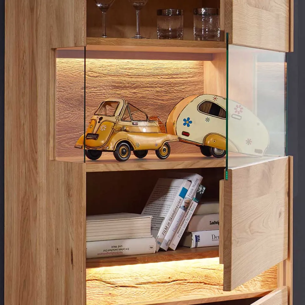 Wohnen Vitrinen|Schränke<Moderne Wildeiche Vitrine 63x207x43 cm - Acmida