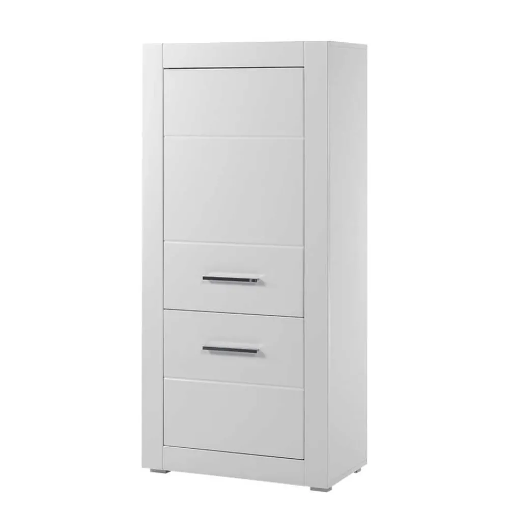 Wohnen Wohnwände<Moderne Wohnkombination in Hochglanz Weiß Yulis 315cm breit (vierteilig)