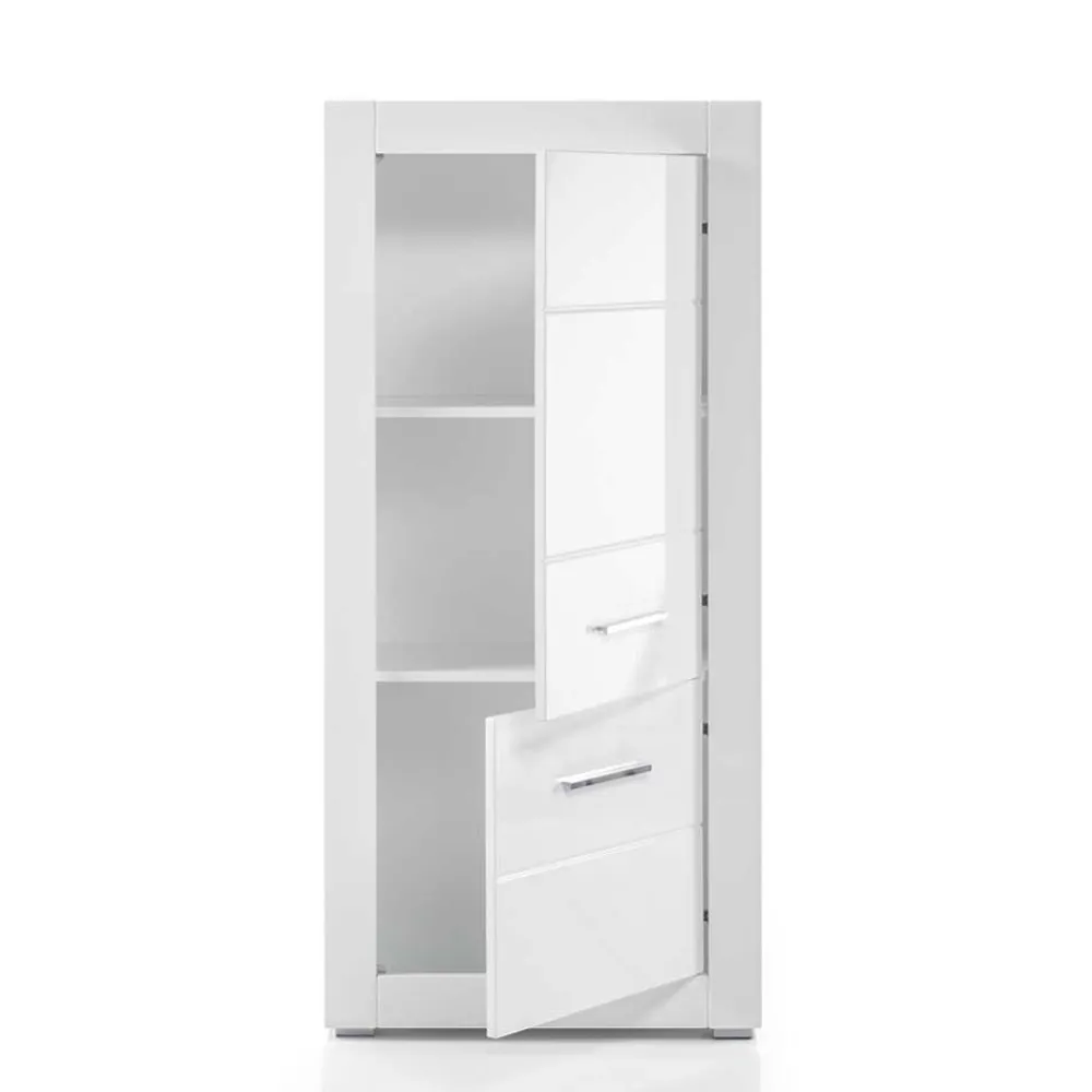 Wohnen Wohnwände<Moderne Wohnkombination in Hochglanz Weiß Yulis 315cm breit (vierteilig)