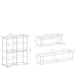 Wohnen Wohnwände<Moderne Wohnzimmereinrichtung Schrank Set - Nonessia (dreiteilig)