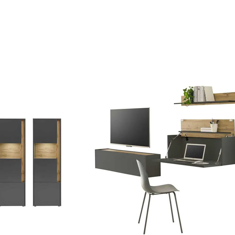 Wohnen Wohnwände<Moderne Wohnzimmermöbel Set - Ahilav (fünfteilig)