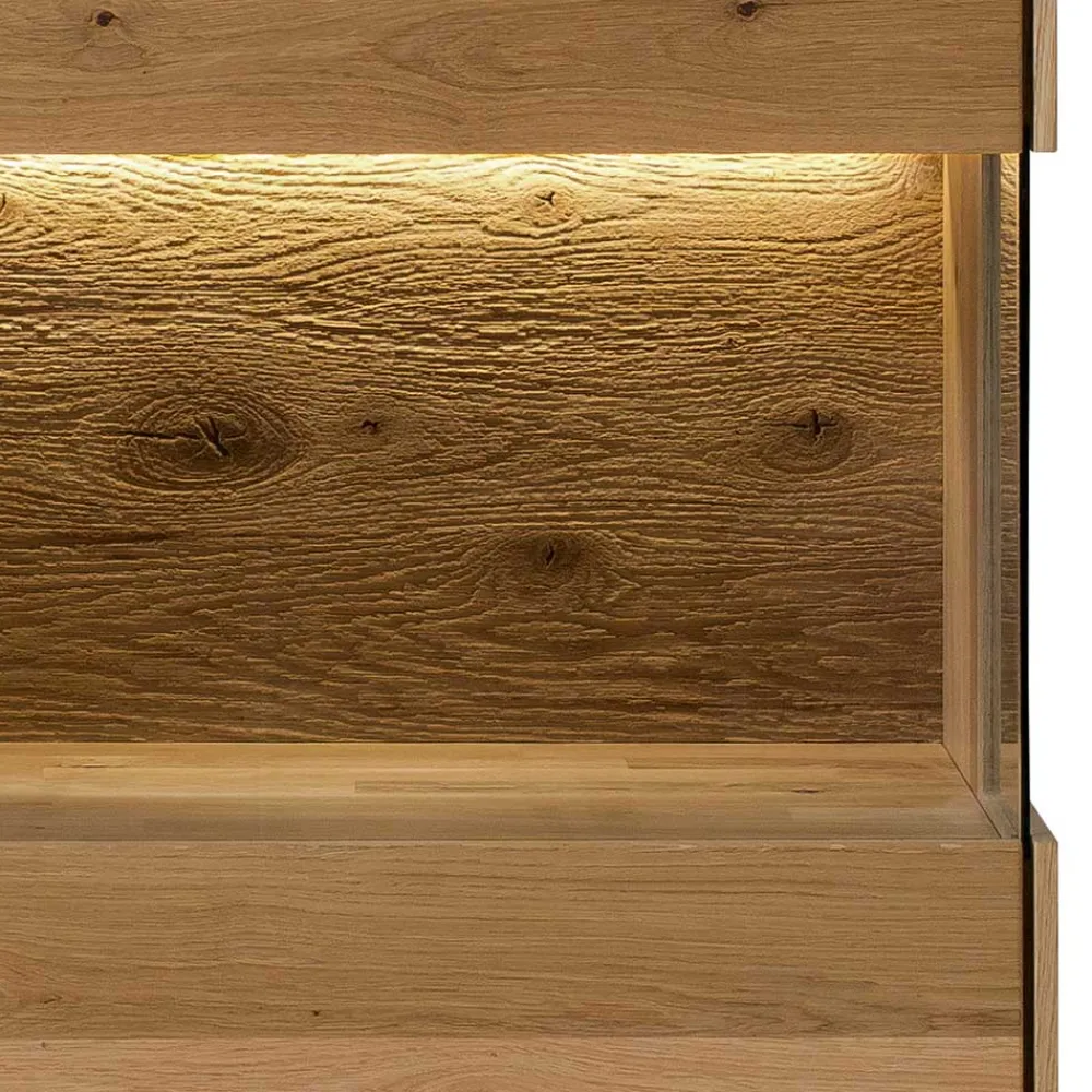 Wohnen Vitrinen<Moderne Wohnzimmervitrine aus Wildeiche Massivholz - Millena