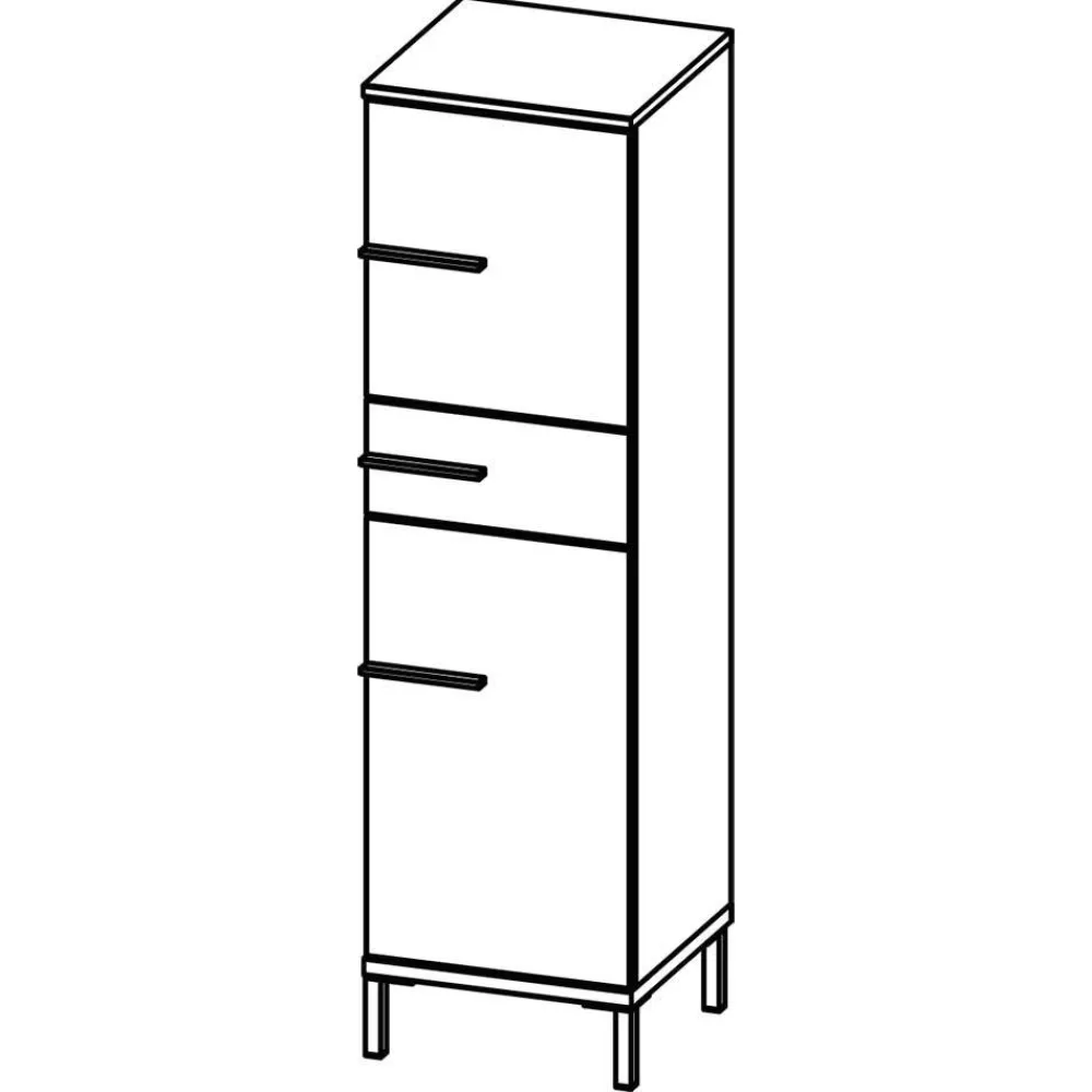 Wohnen Schränke<Moderner Badezimmerschrank 125 cm hoch - Lucrino
