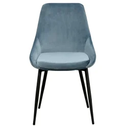 Wohnen Stühle<Moderner Esstischstuhl in Blau Samt - Elisa (2er Set)
