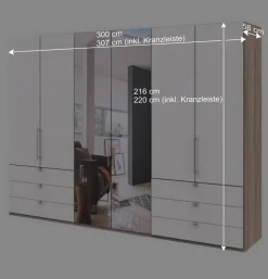 Wohnen Kleiderschränke|Schränke<Moderner Falttüren-Kleiderschrank mit Spiegel - Vaclyn