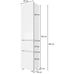 Wohnen Schränke<Moderner Hochschrank fürs Bad 40x180x35 cm - Misbonas