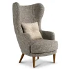 Wohnen Sessel<Moderner Ohrensessel in Beigegrau Boucle - Curemo