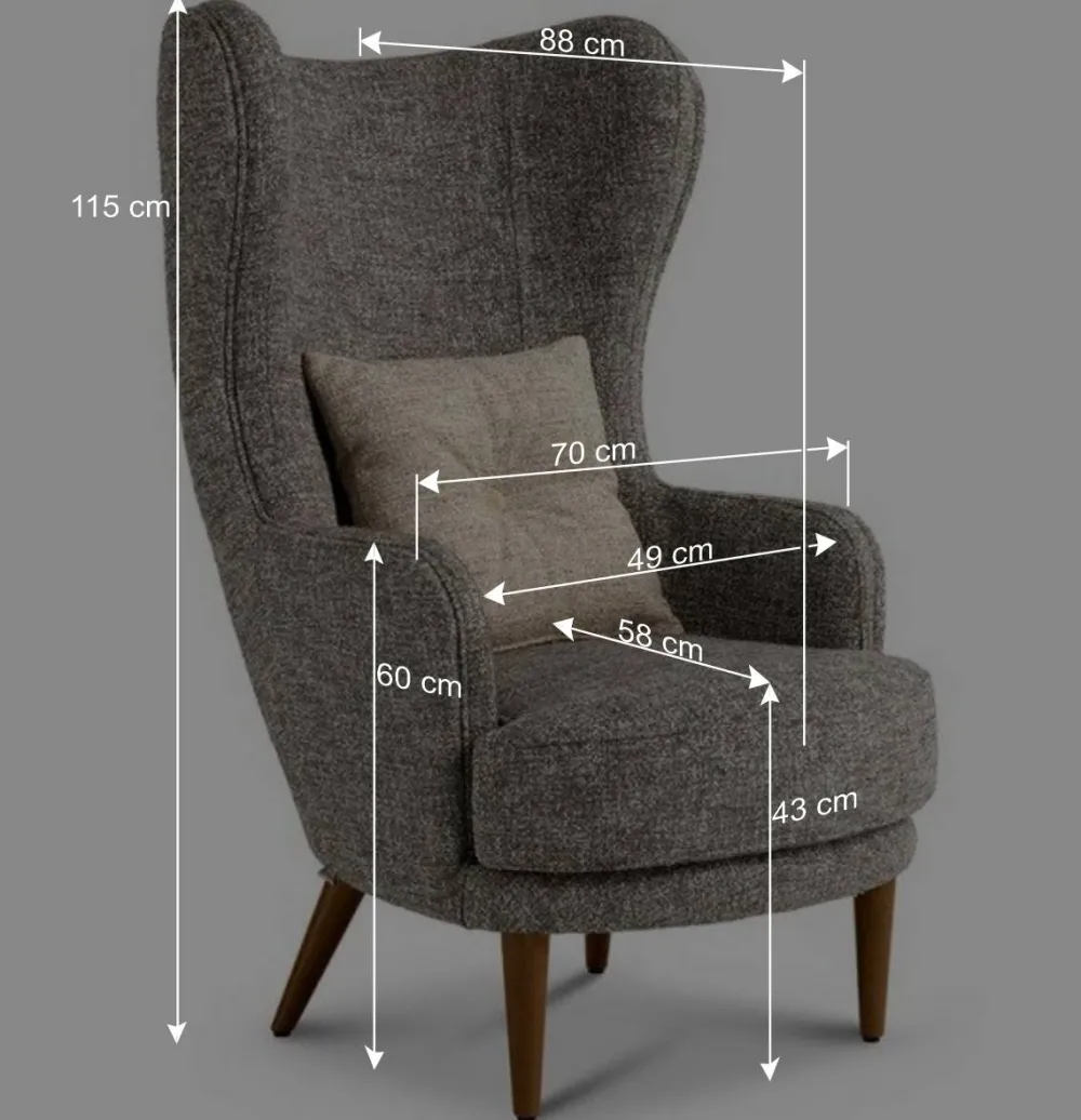 Wohnen Sessel<Moderner Ohrensessel in Beigegrau Boucle - Curemo