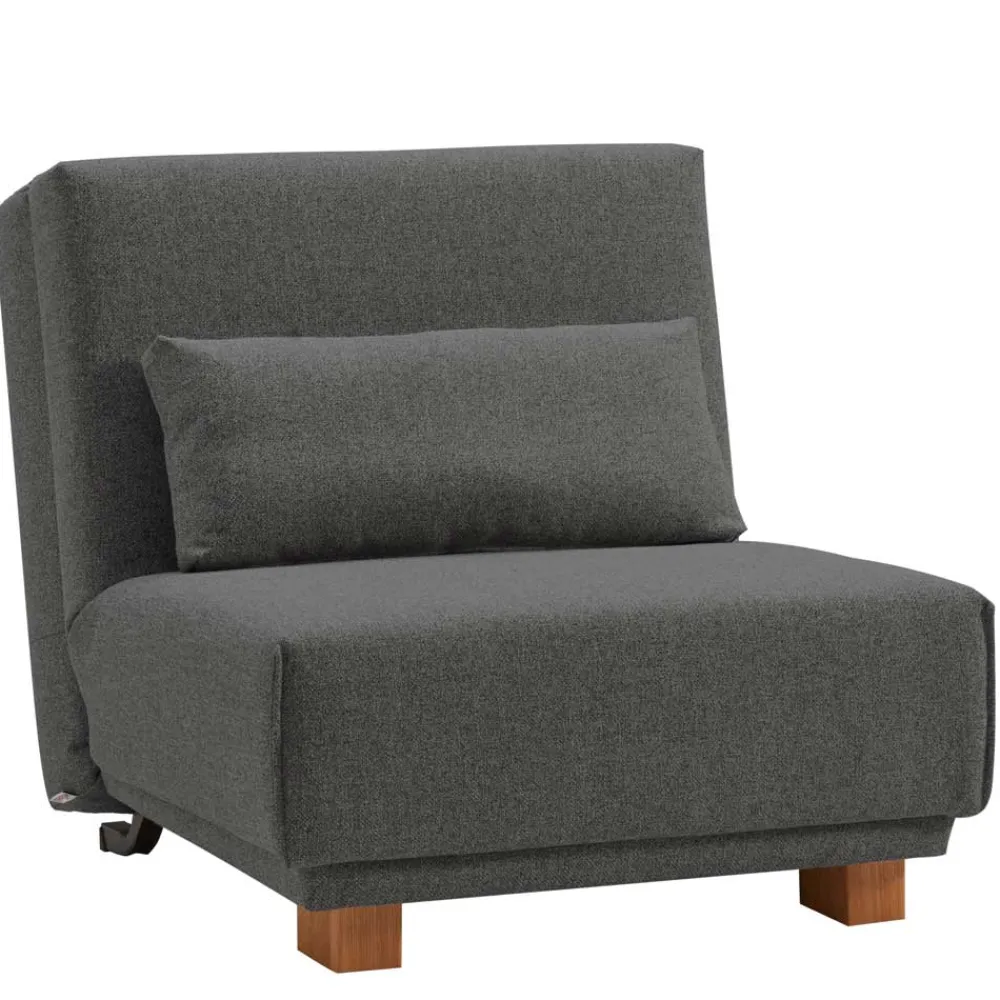 Wohnen Sofas<Moderner Schlafsessel in Dunkelgrau & Eiche - Amare