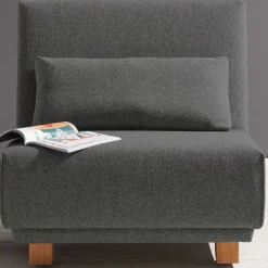 Wohnen Sofas<Moderner Schlafsessel in Dunkelgrau & Eiche - Amare